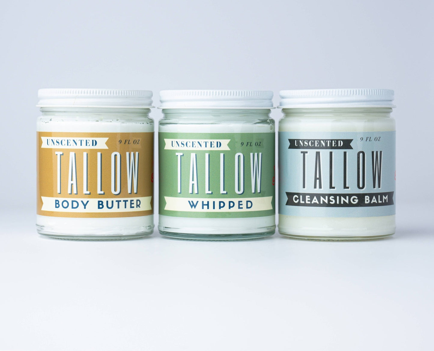 24 oz Unscented Whipped Tallow Moisturizer | 100% Natural Skincare