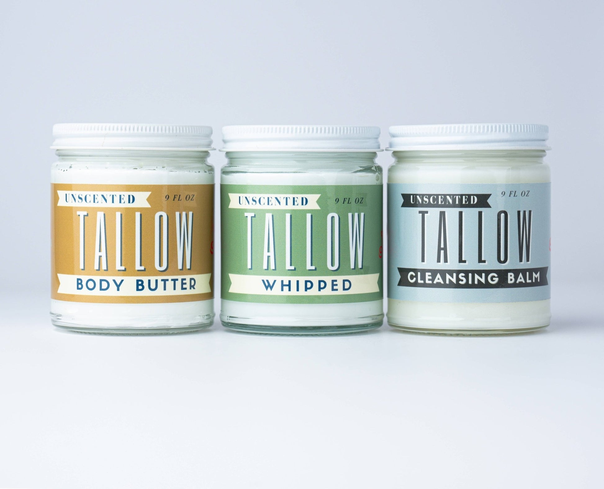 24 oz Unscented Whipped Tallow Moisturizer | 100% Natural Skincare