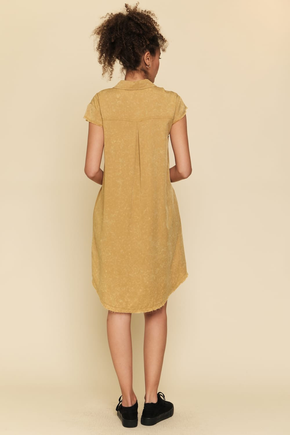 Frayed Edge Shirt Dress