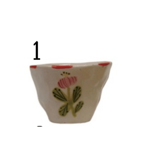 6 oz. Hand - Painted Stoneware Cup/Bowl with Flower Image - Market 12