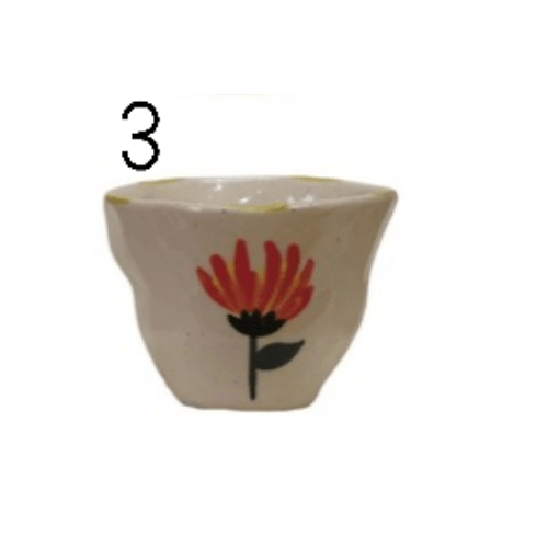 6 oz. Hand - Painted Stoneware Cup/Bowl with Flower Image - Market 12