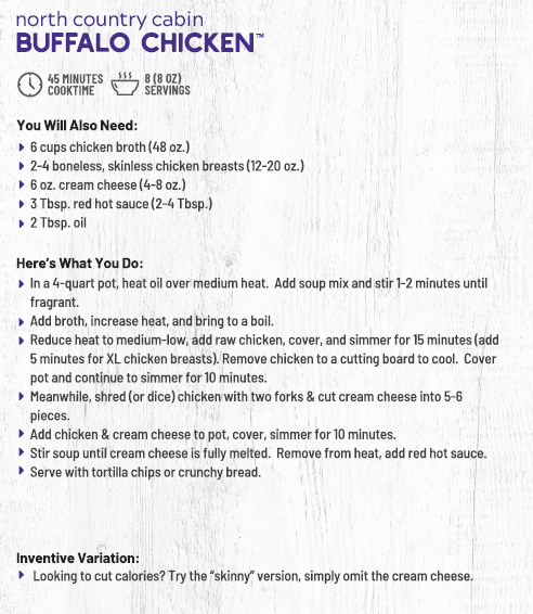 Buffalo Chicken Soup Mix GF