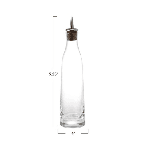 8 oz. Glass Cruet w/ Stainless Steel & Cork Spout - Market 12