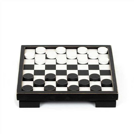 Wood Checker Board Set, W/Storage