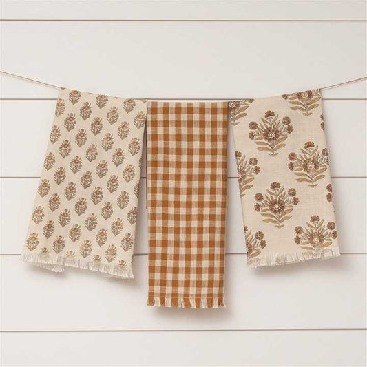Tea Towels - Block Print Silhouette and Check