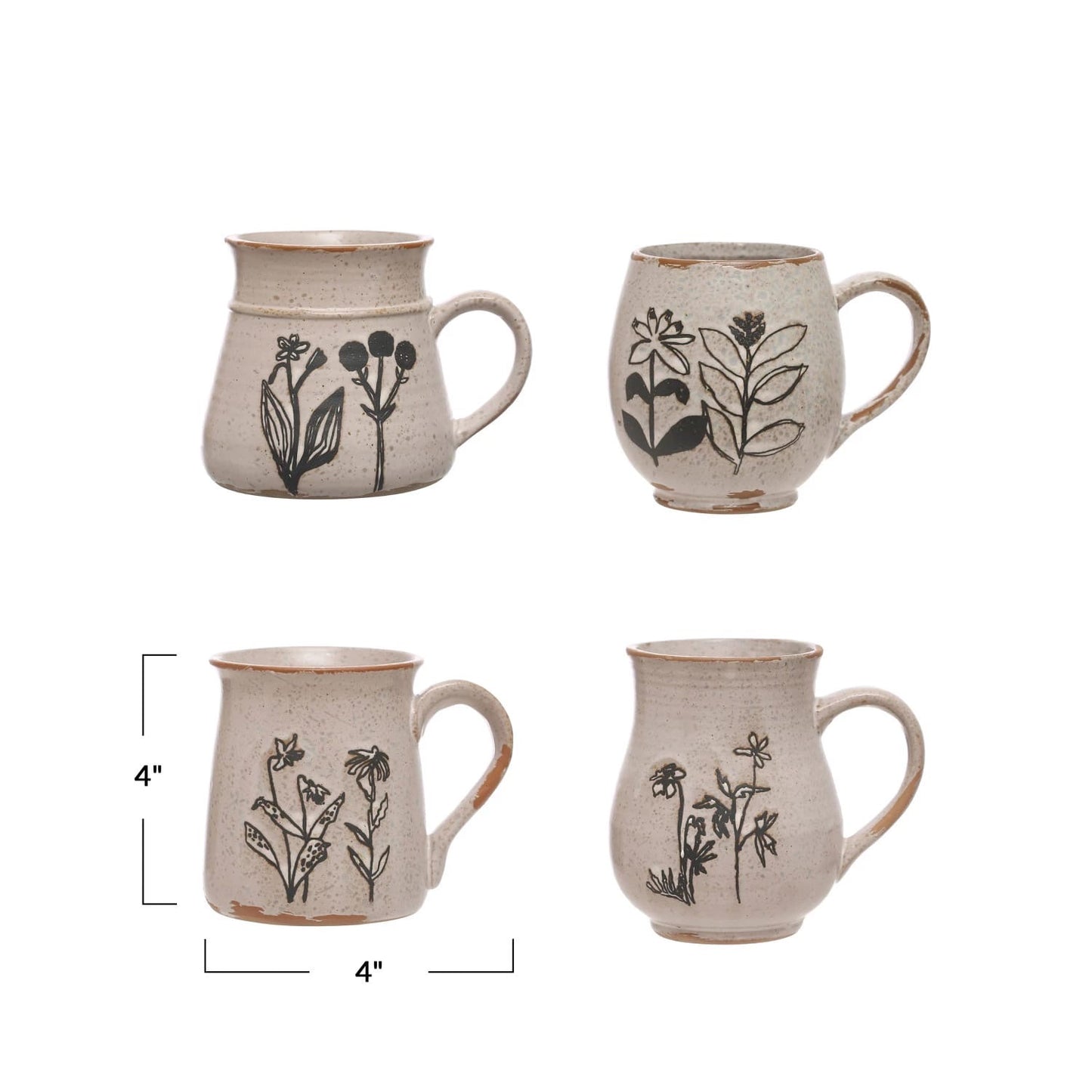 Debossed Stoneware Mug 15 oz