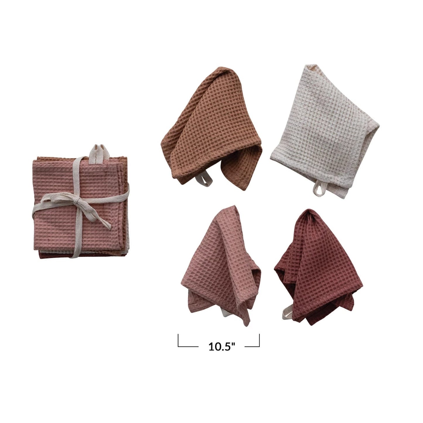 Set of 4 Woven Linen & Cotton Waffle Cloths