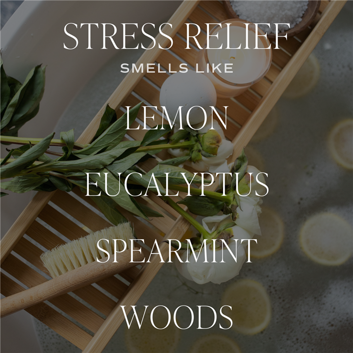 Tinted Glass Stress Relief 12 oz Candle - Home Decor and Gifts