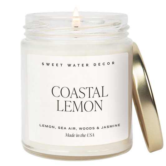 Coastal Lemon 9 oz Soy Candle - Sweet Water Decor