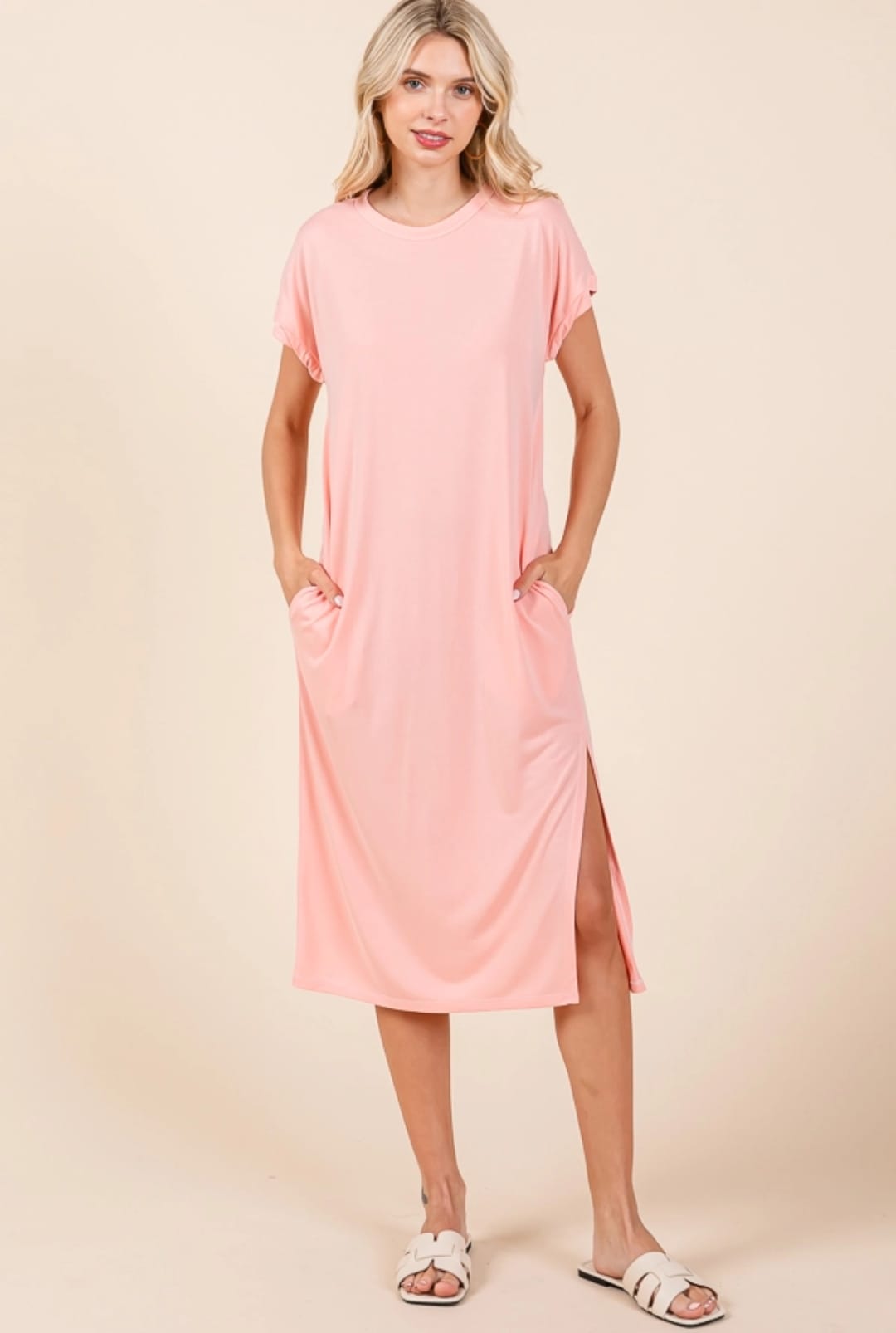 Culture Code Round Neck Midi Dress