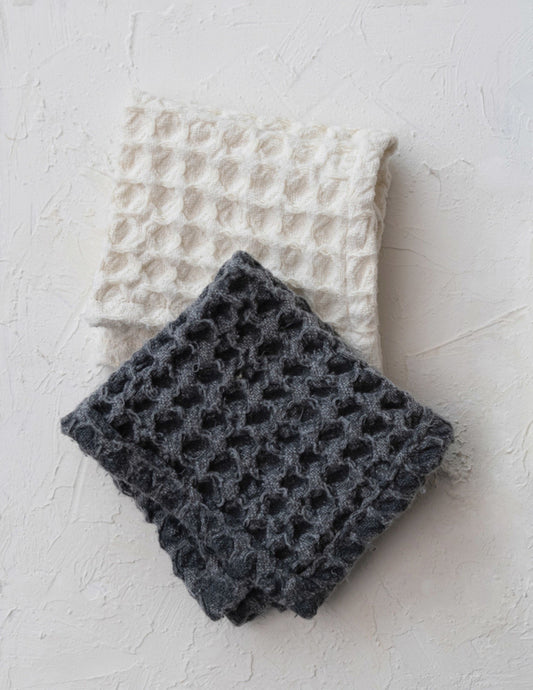 11.5" Cotton Waffle Weave Dish Cloth w/ Loops
