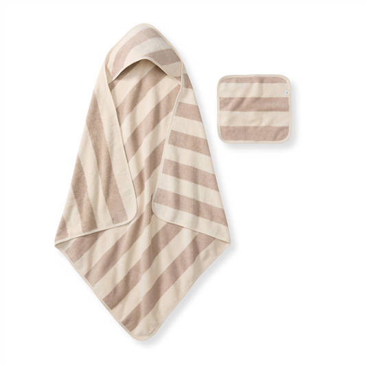 Stripe Woven Terry Towel & Washcloth One Size