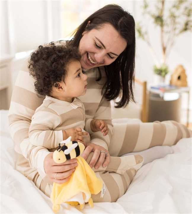 Stripe Mommy & Me Matching Sleep & Play: Oat