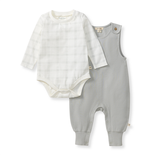 Plaid Infant Boy Jumpsuit & Bodysuit Set: Hazy
