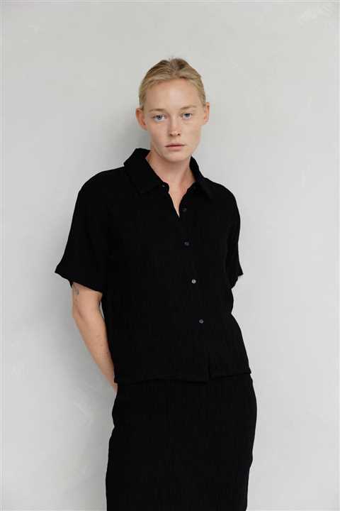 Textured Button-Down Top