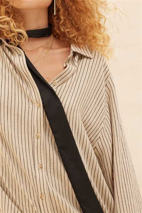 Striped Drawstring Wide-Leg Pocket Pants