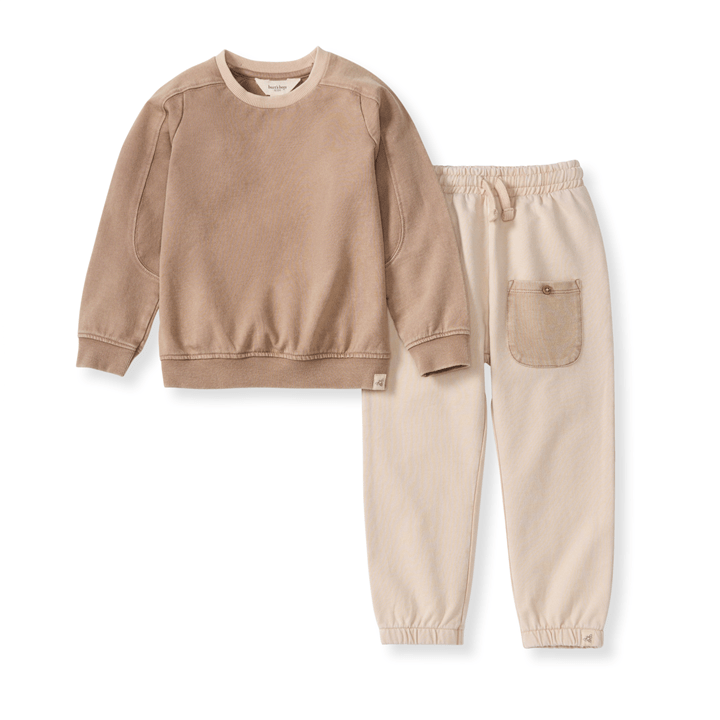 Acid Wash Infant Sweatshirt Set: Ginger Loaf - Market 12