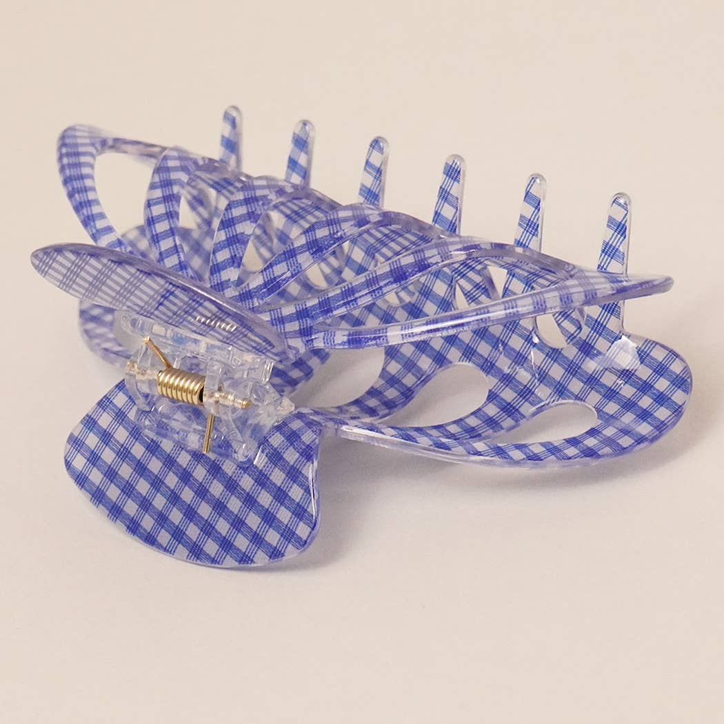 Acrylic Checkered Hair Claw Clip: GRN, One Size(random pick) - Market 12