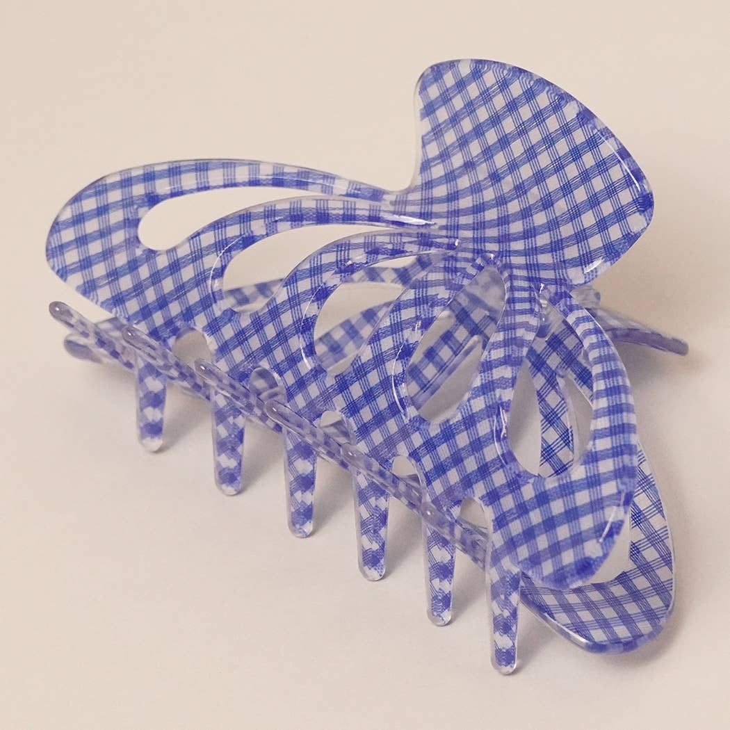 Acrylic Checkered Hair Claw Clip: GRN, One Size(random pick) - Market 12