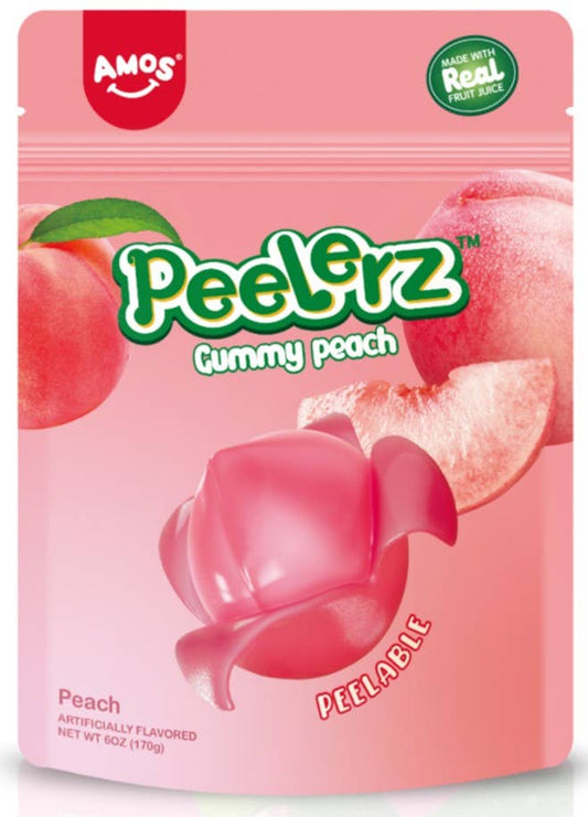 Amos Peelerz Gummy Peach 6oz - Market 12