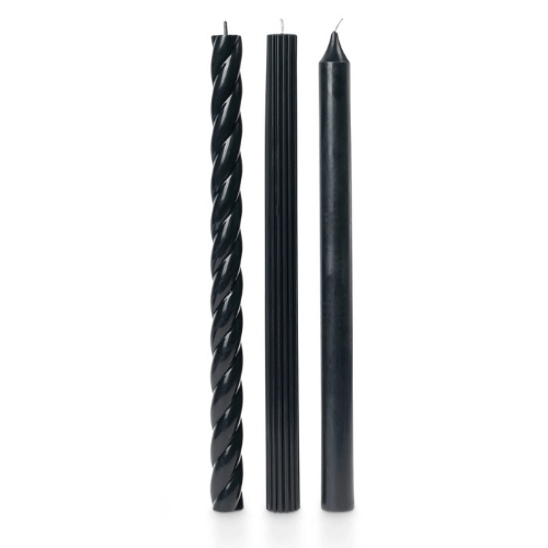 Assorted Candle Tapers 3 - Pack Black - Market 12