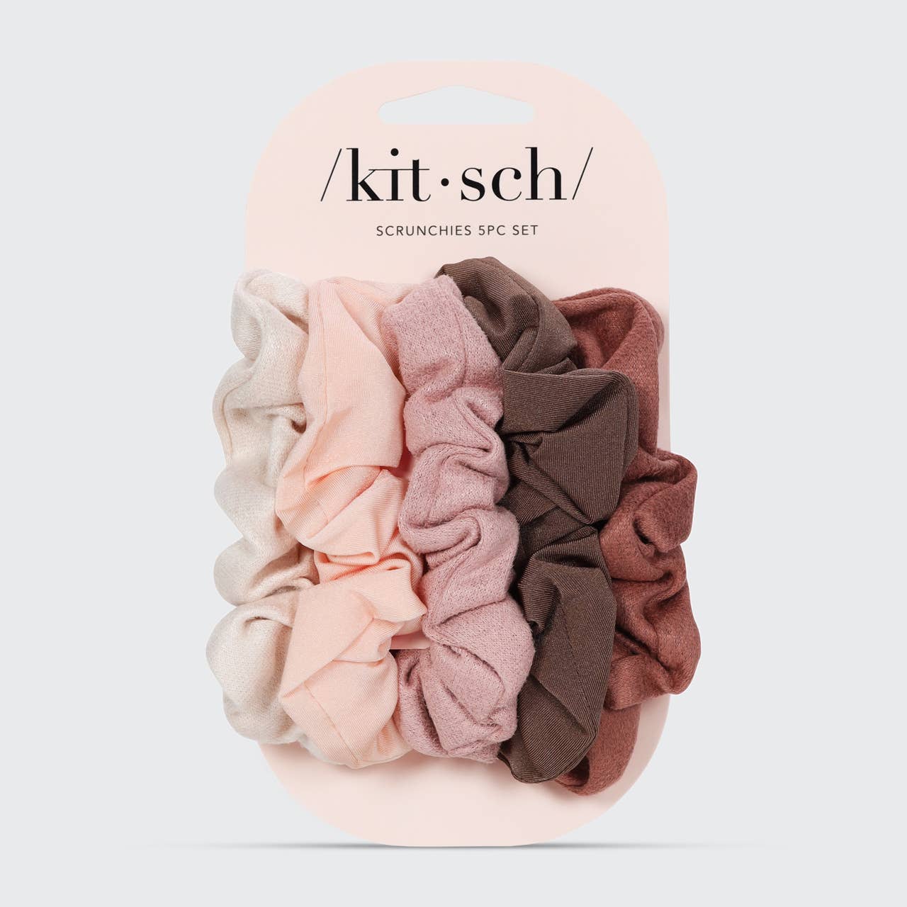 Assorted Textured Scrunchies 5pc Set - Terracotta - Market 12