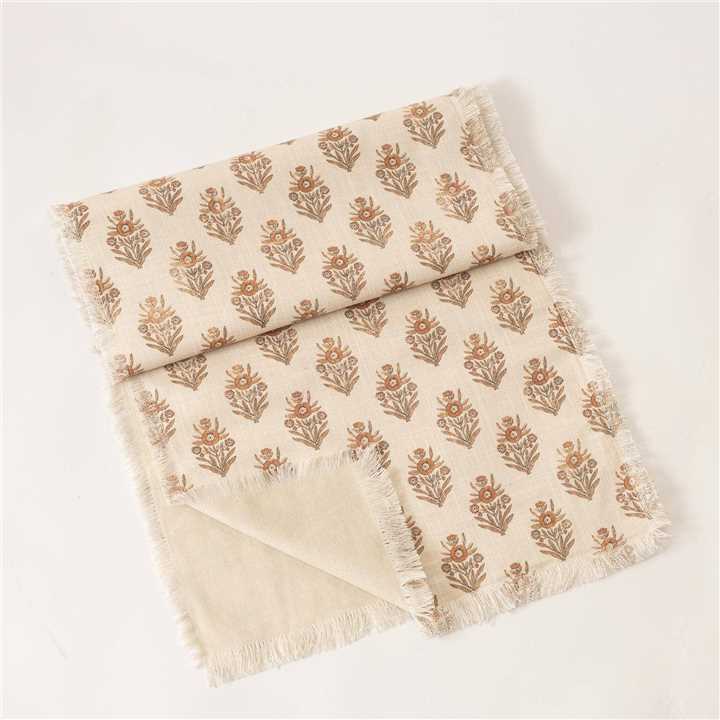 Audrey Table Runner - Block Print Silhouette - Market 12