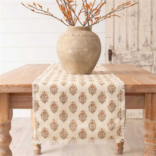 Audrey Table Runner - Block Print Silhouette - Market 12
