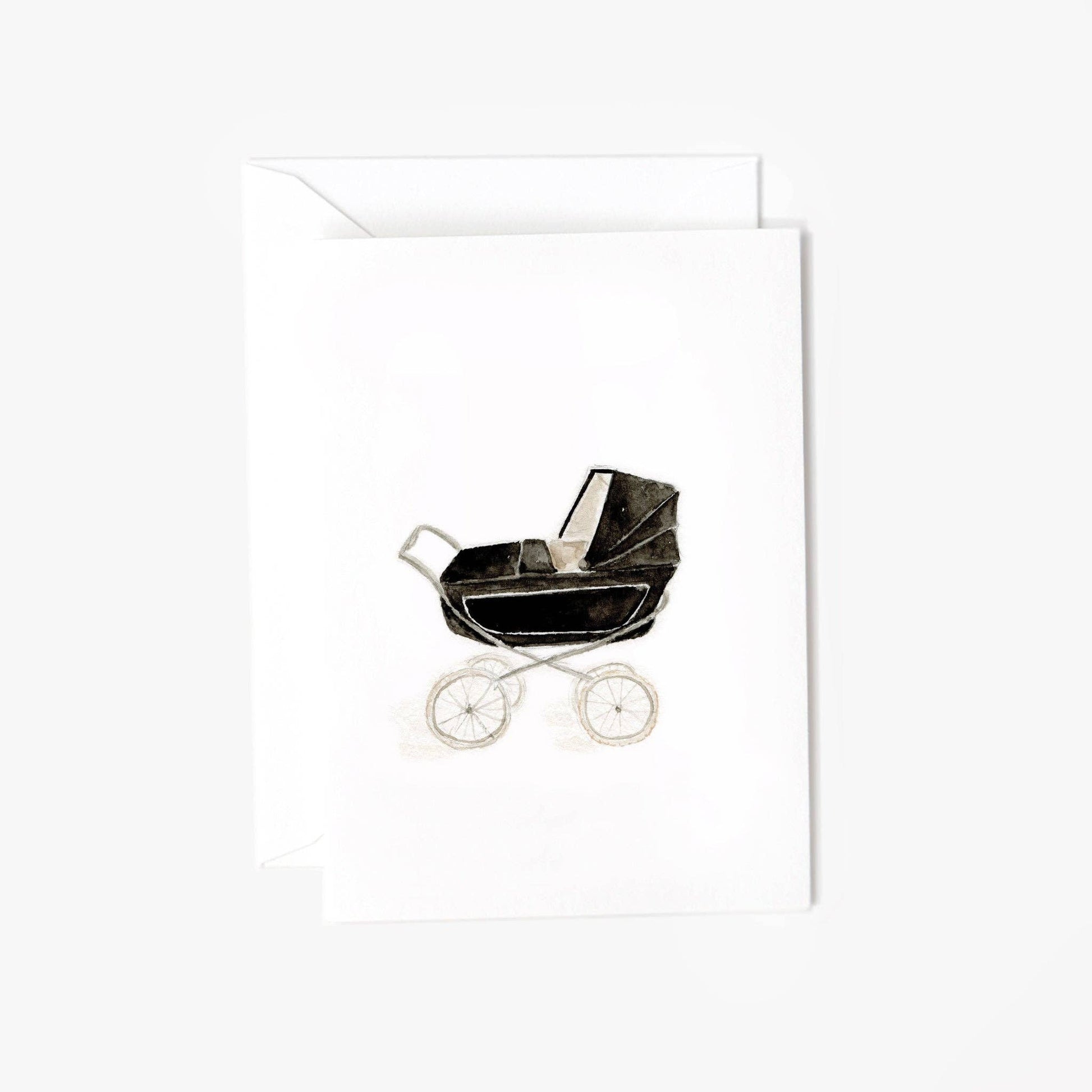 Baby carriage mini notecard - Market 12