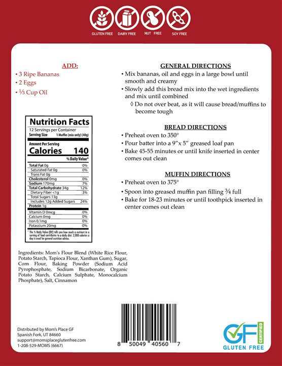 Banana Bread or Muffin Mix GF - Market 12