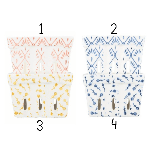 Berry Bowl with Pattern, 3 Colors, 2 Styles - Market 12