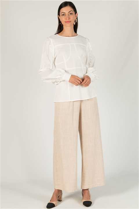 Black Linen P. CILL Wide Leg Pants - Market 12