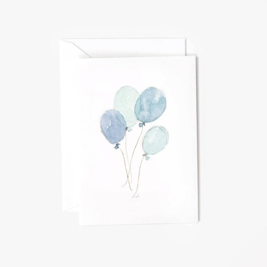 Blue balloons mini notecard - Market 12
