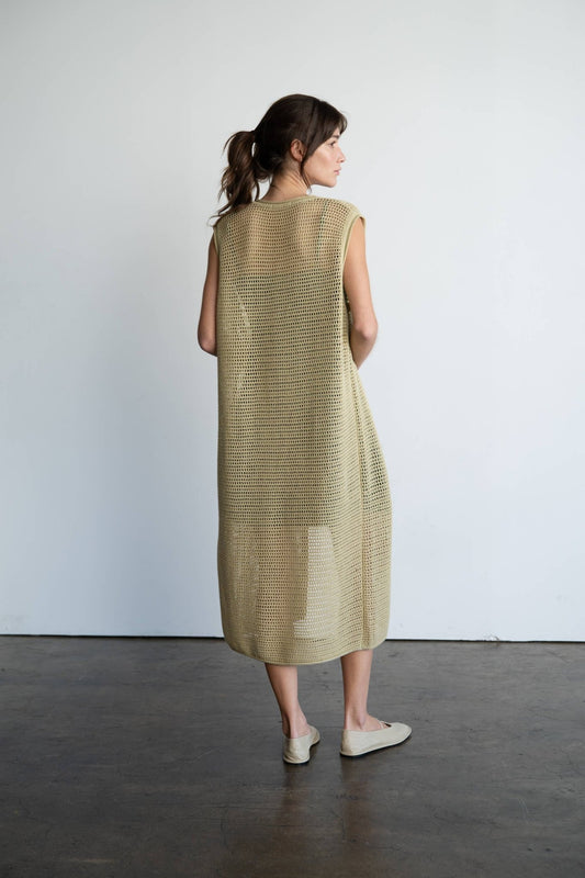 BREATHABLE LONG CROCHET CARDIGAN: Pear, Contemporary, - Market 12