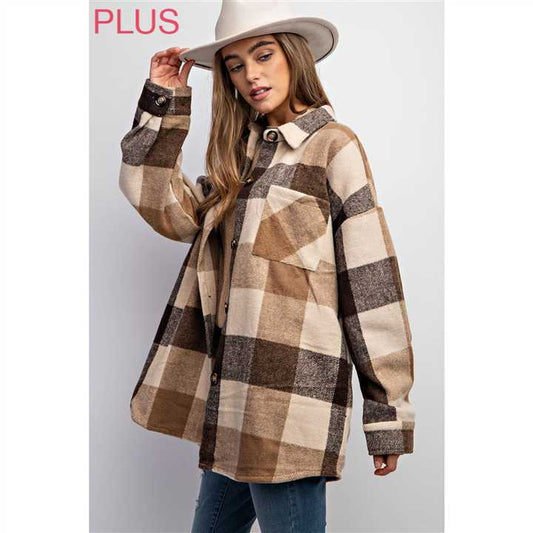 Brown Plaid Full - Body Button - Down Shirt - Market 12