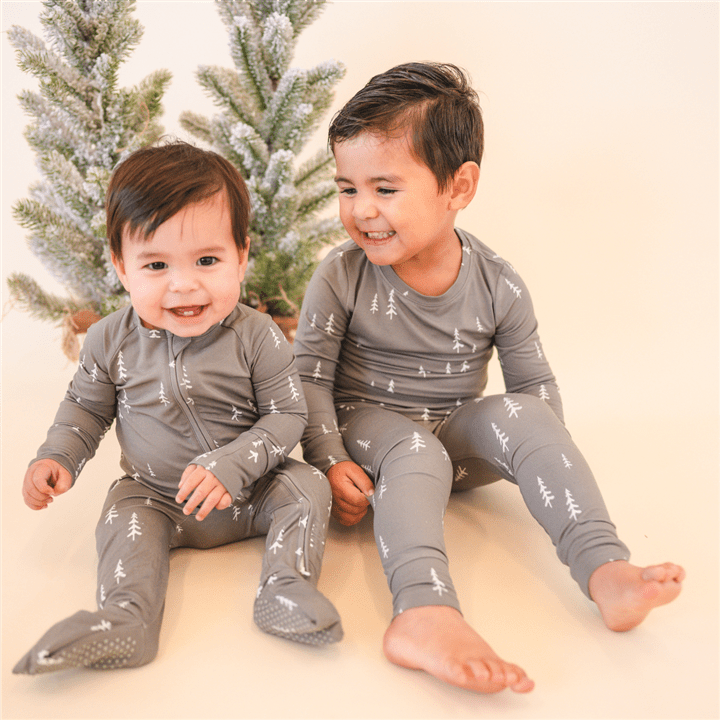 Bug + Bean Bamboo 2 - Piece Toddler Pajama Set, Forest - Market 12