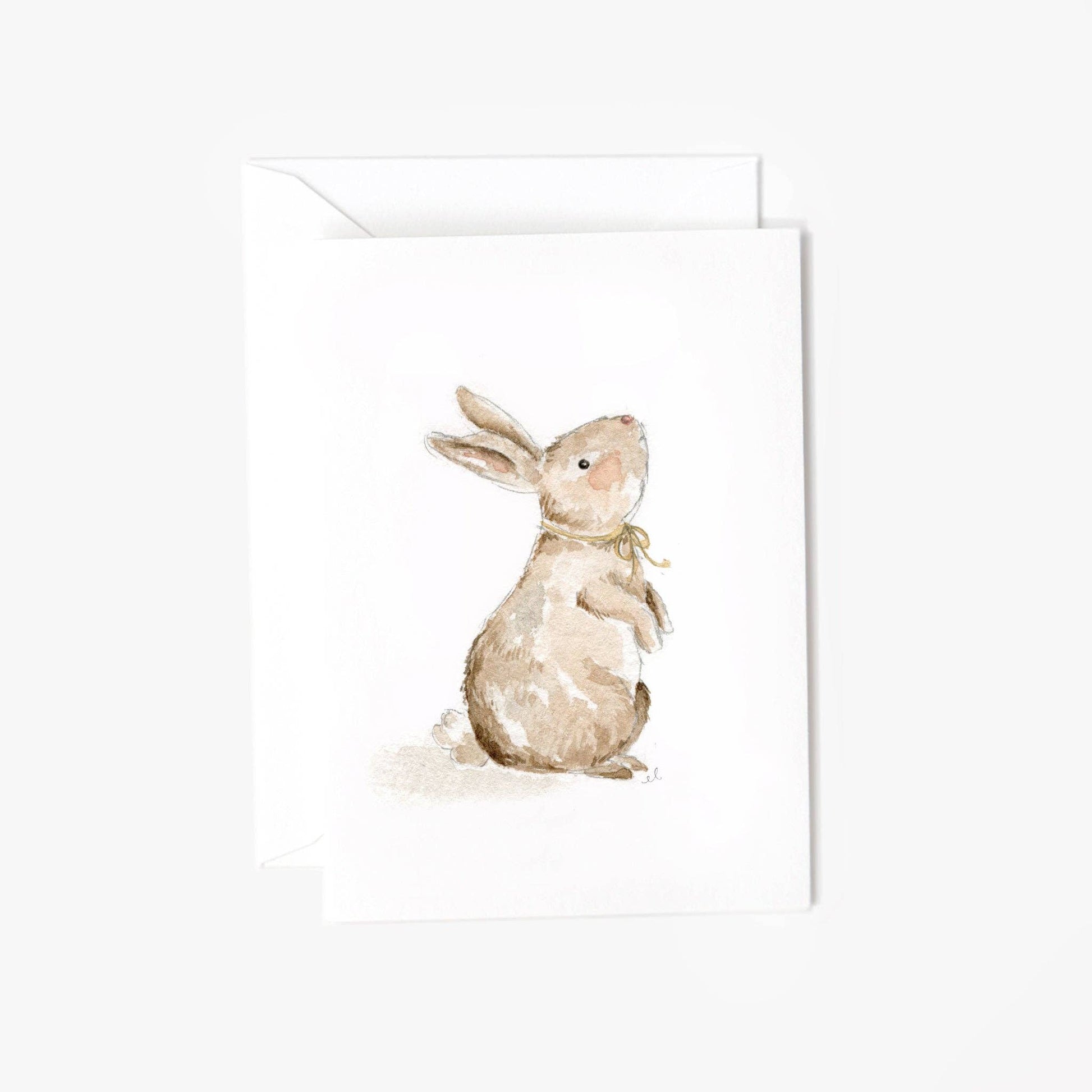 Bunny with bow mini notecard - Market 12