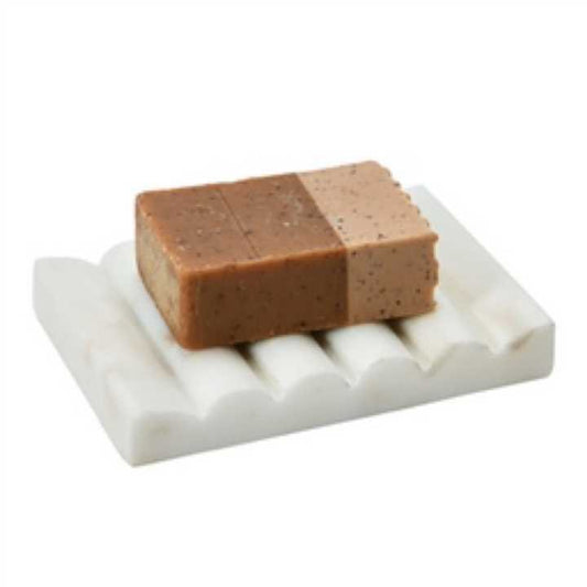 Carved Marble Soap Dish, Groved Design - Market 12