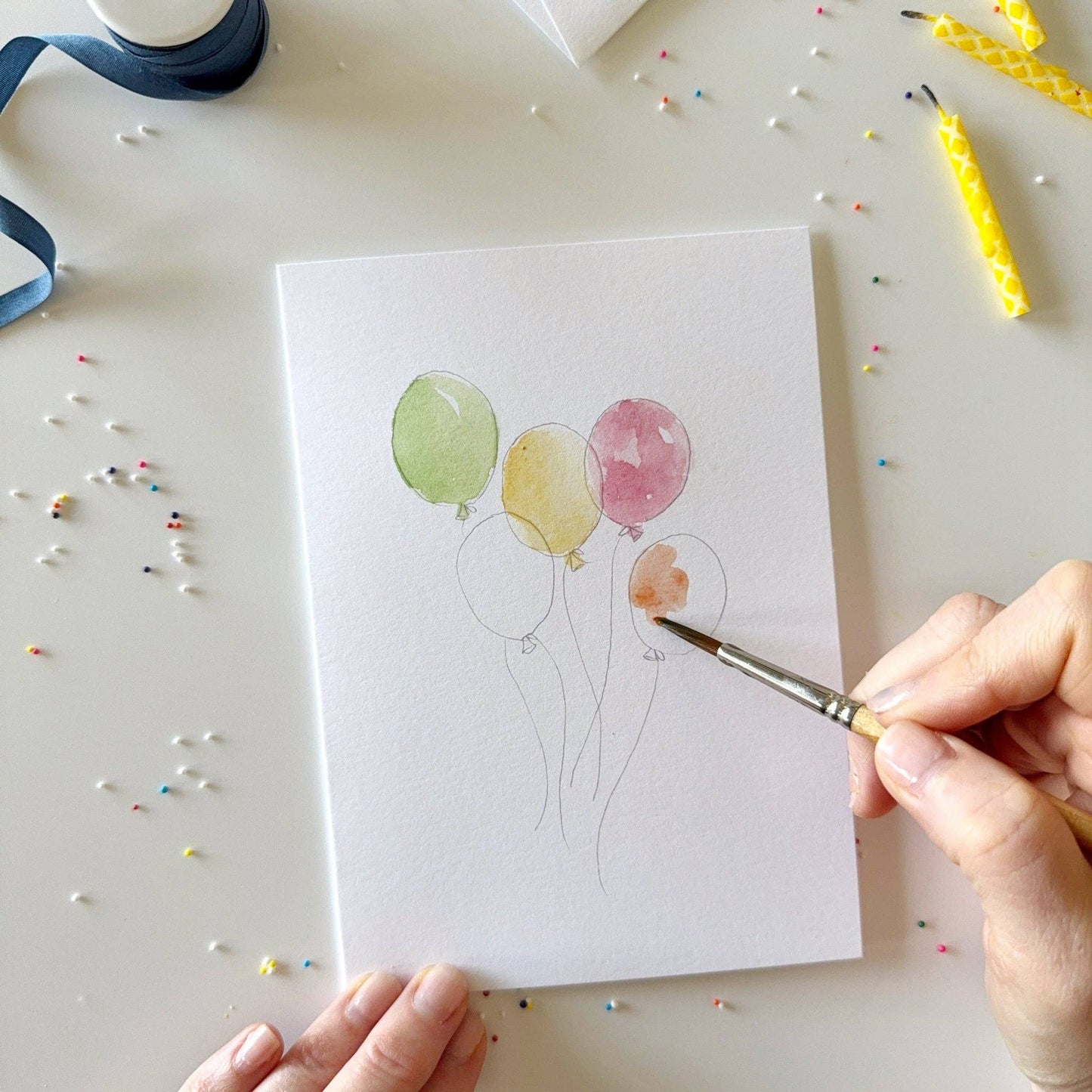 Celebrate paintable notecards - Market 12