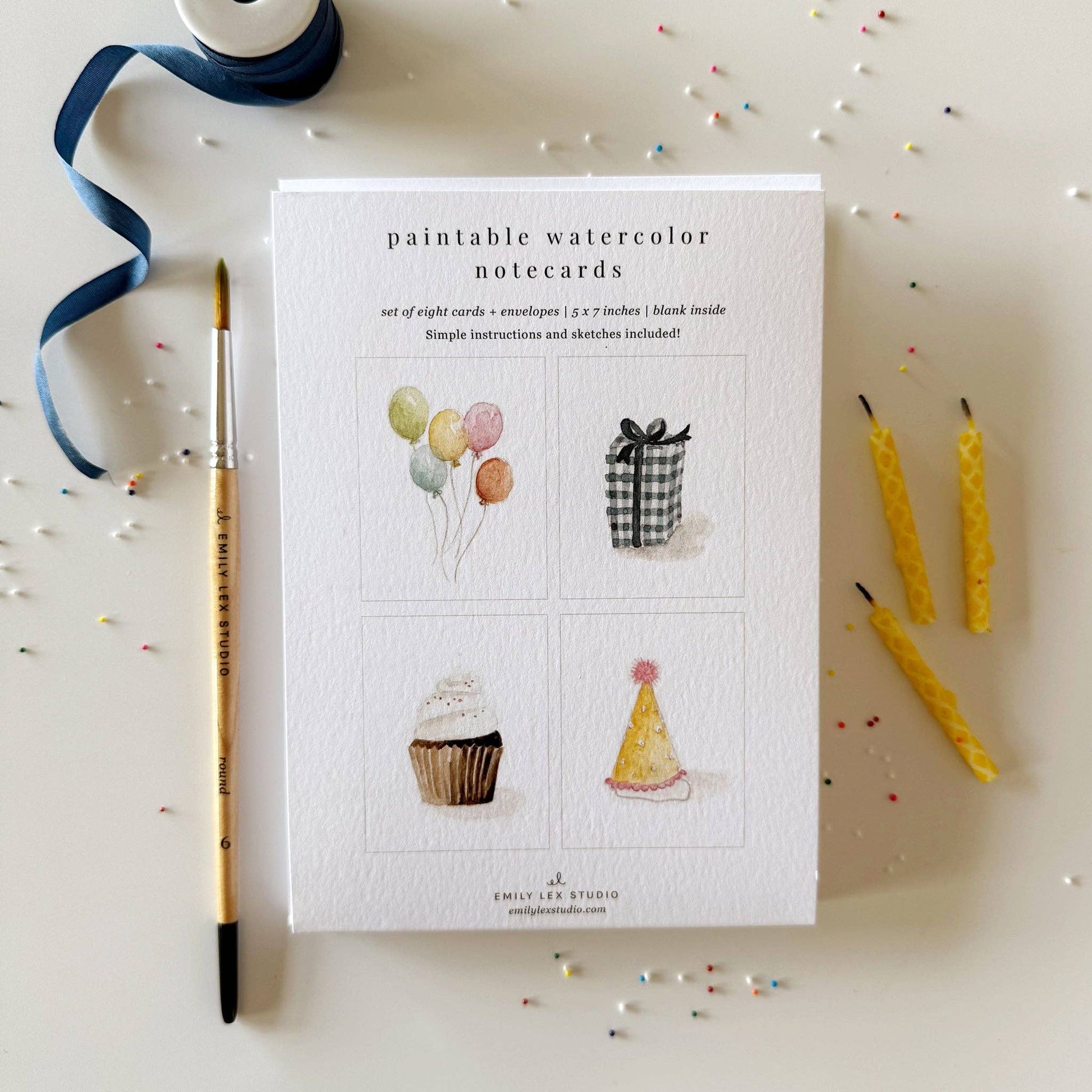 Celebrate paintable notecards - Market 12