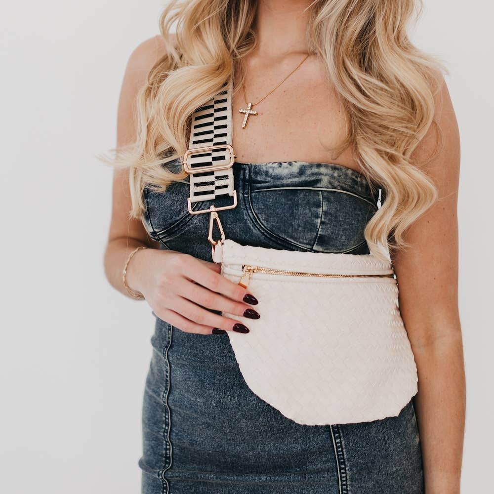 Checkered Black Westlyn Woven Bum Bag - Market 12