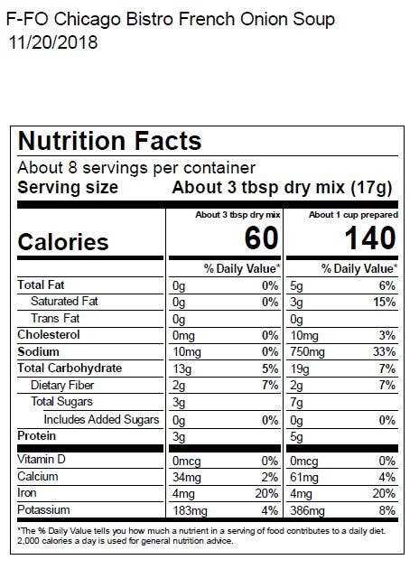 Chicago Bistro French Onion Soup Mix GF - Market 12
