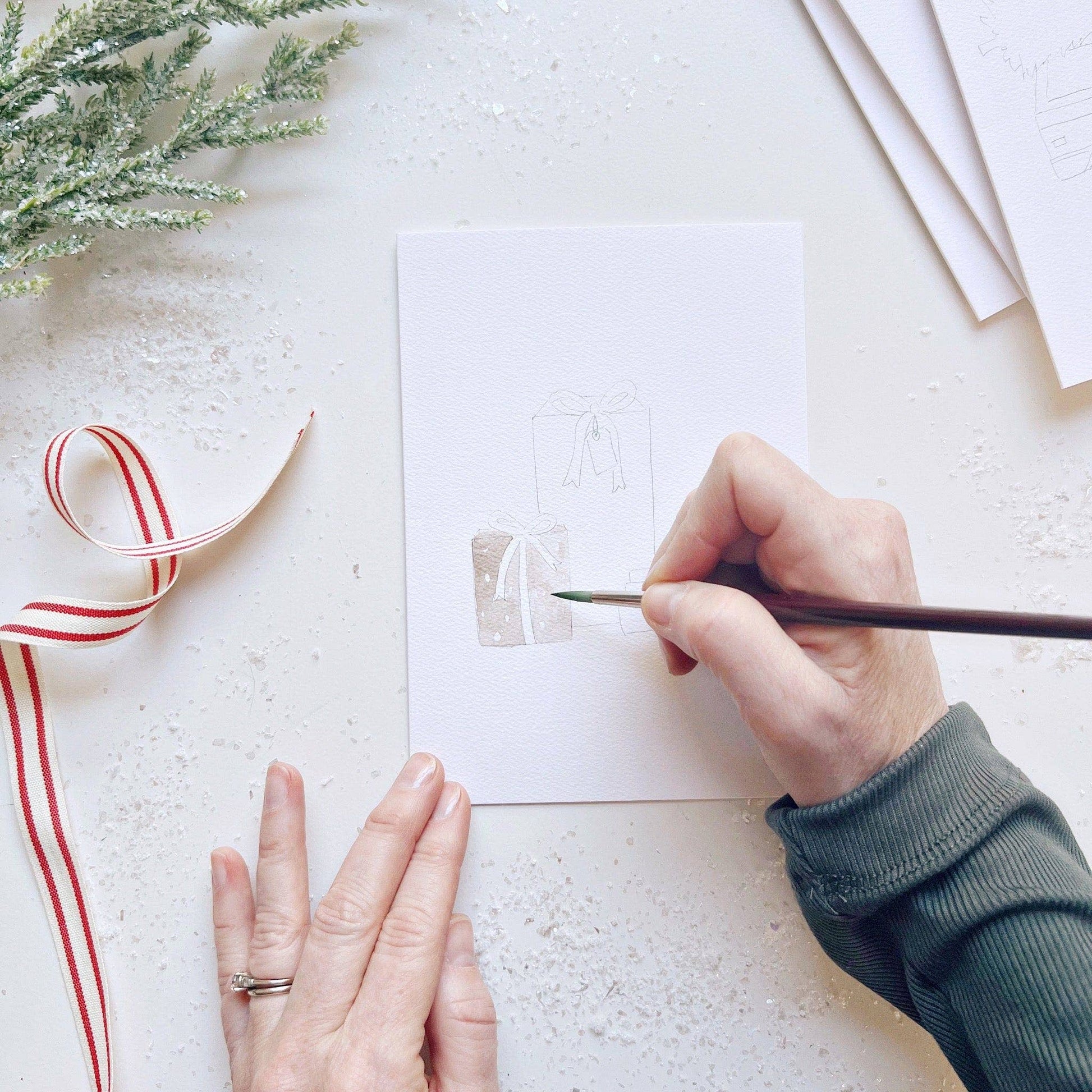 Christmas cheer paintable notecard - Market 12