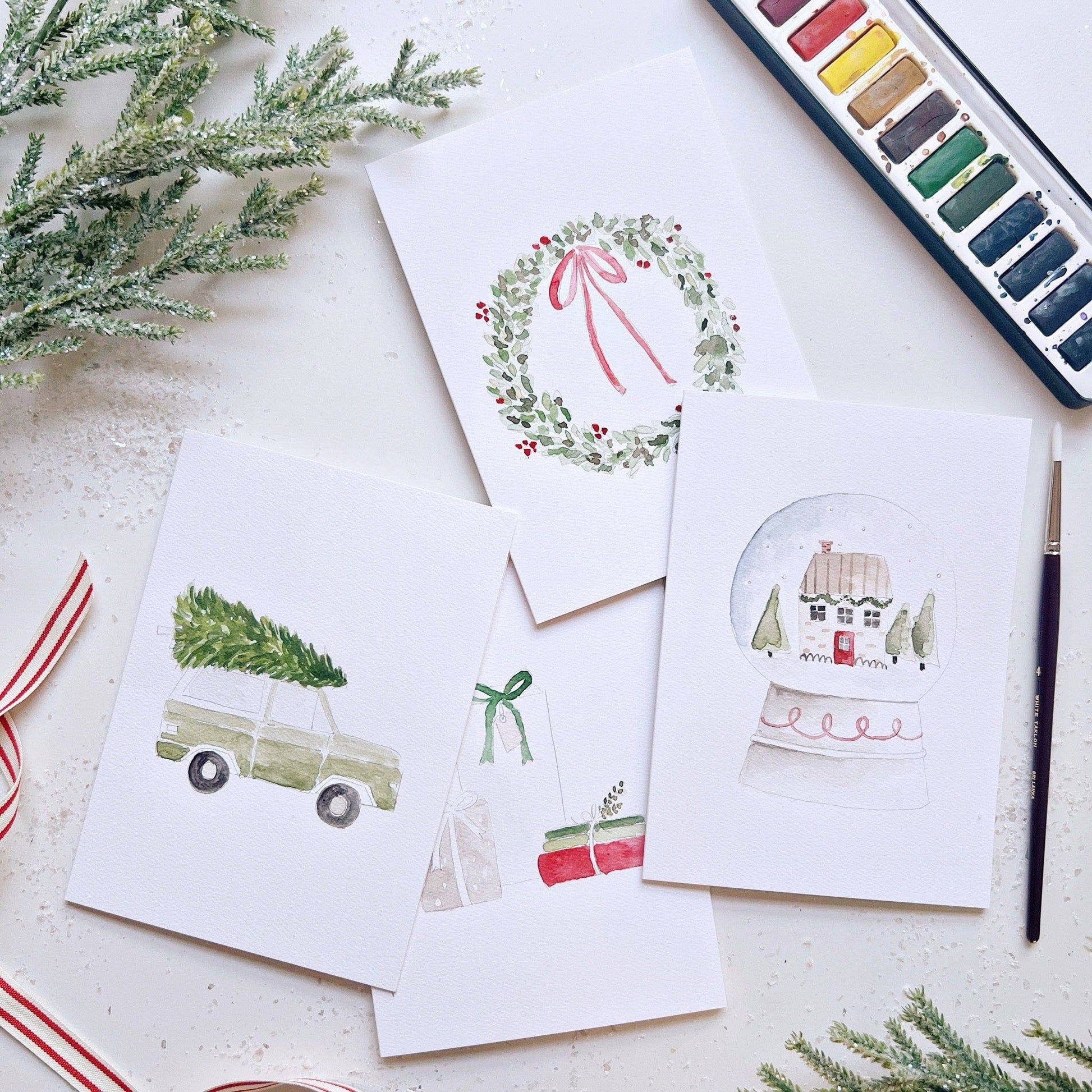 Christmas cheer paintable notecard - Market 12