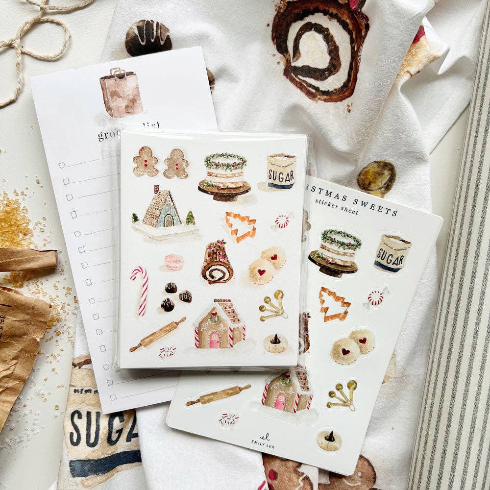 Christmas sweets tea towel - Market 12