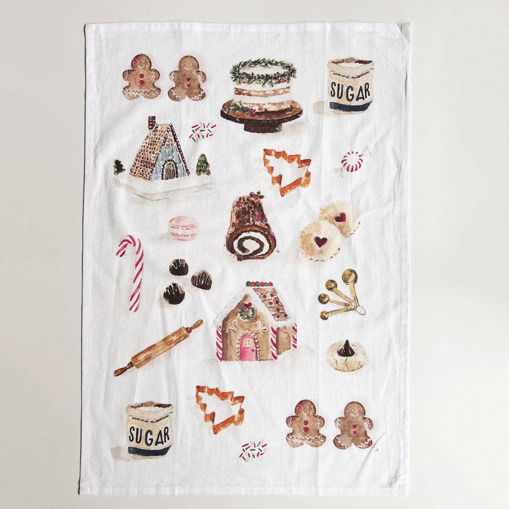Christmas sweets tea towel - Market 12