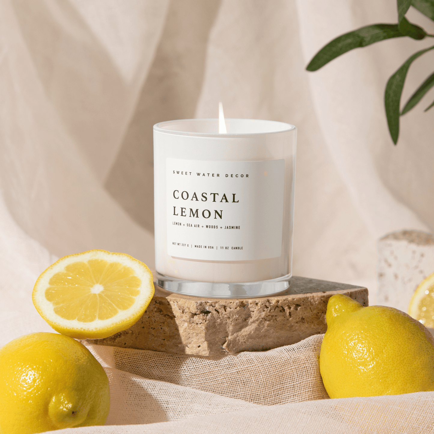 Coastal Lemon 11 oz Soy Candle - Home Decor & Gifts - Market 12