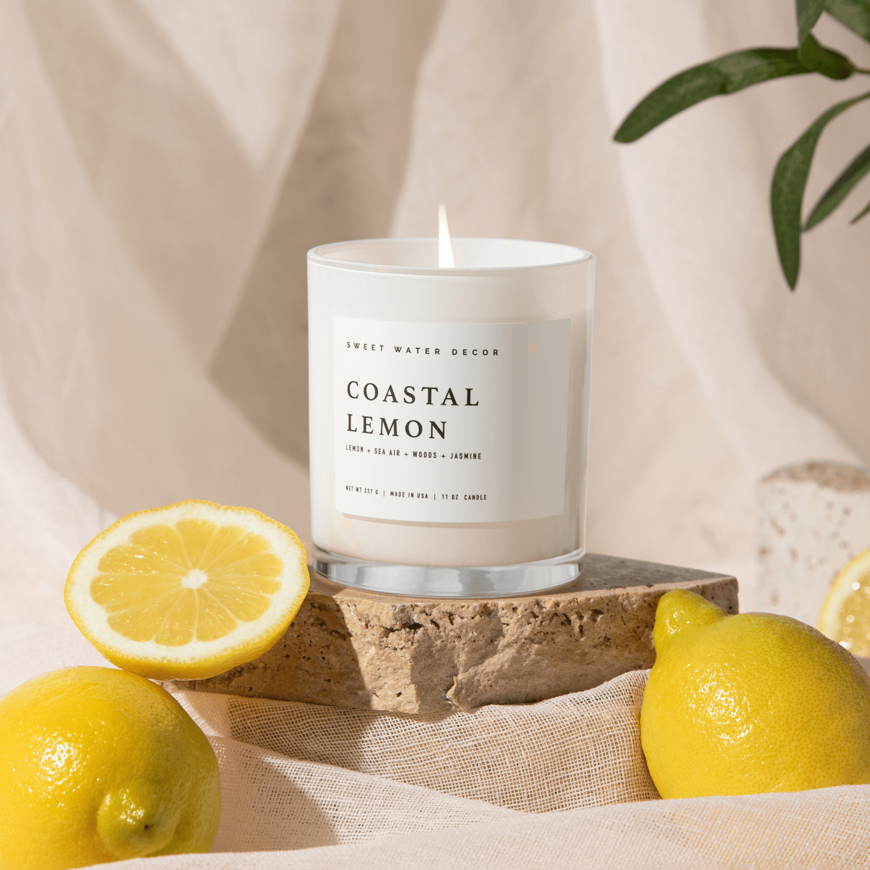Coastal Lemon 11 oz Soy Candle - Home Decor & Gifts - Market 12