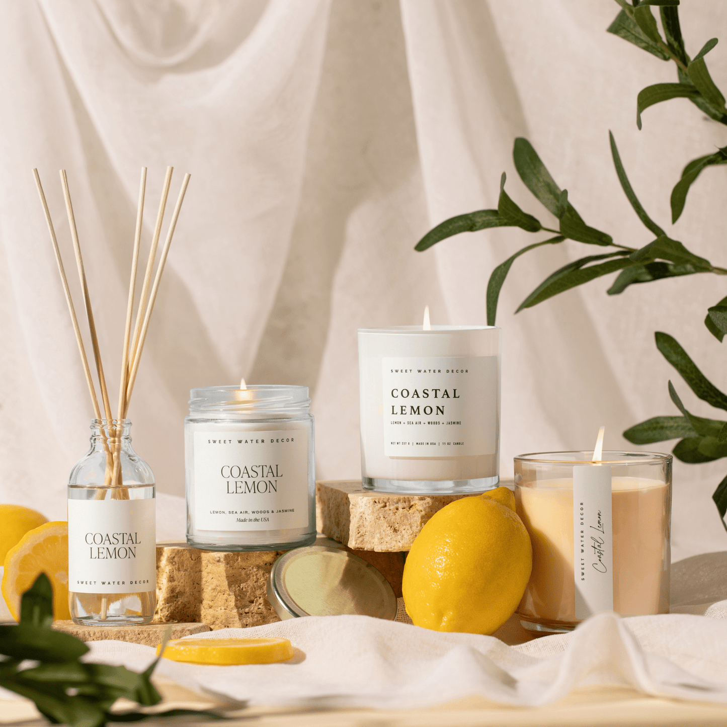 Coastal Lemon 11 oz Soy Candle - Home Decor & Gifts - Market 12