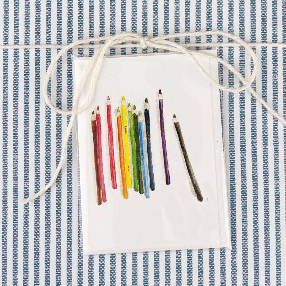 Colored pencils mini notecard - Market 12